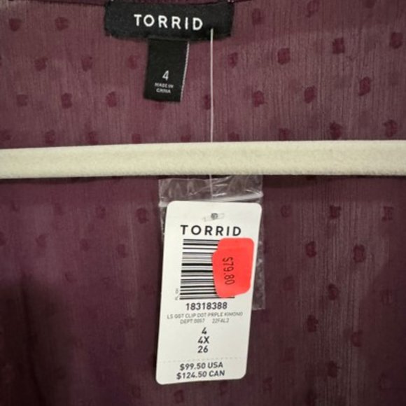 NWT Torrid Clip Dot Button Front Maxi Kimono 4X - Picture 3 of 7